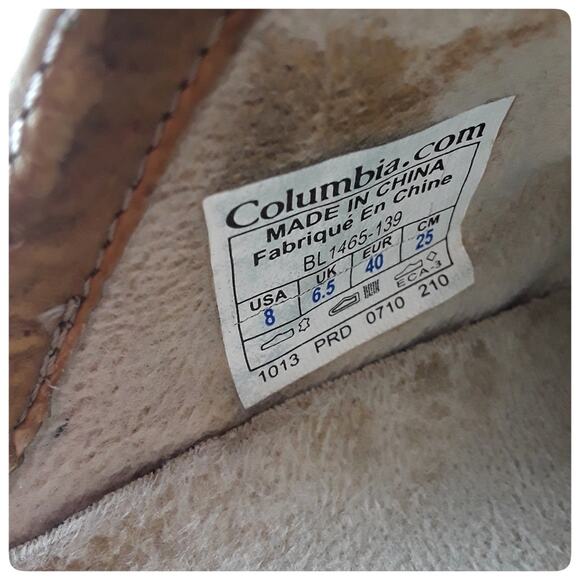 Leather Slip On Mules COLUMBIA Beige Flats Outdoor Shoe Sz 8 Outdoors Loungewear - Picture 9 of 9